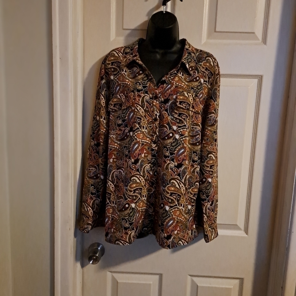 Studio Works button Down Blouse size XL
